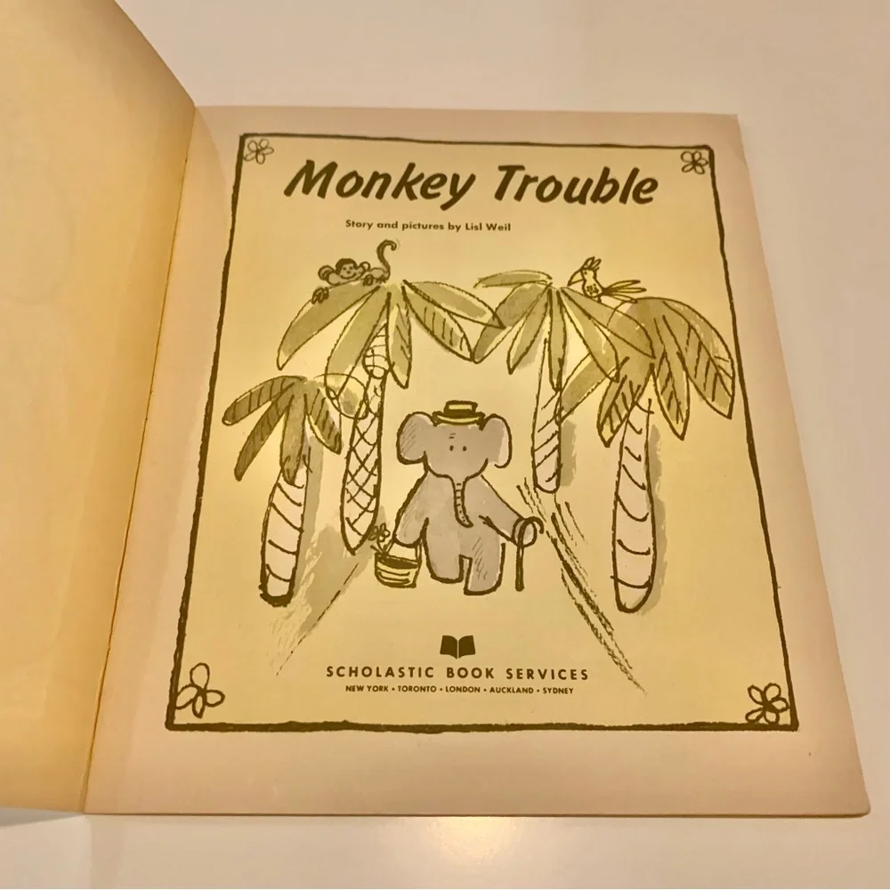 Monkey Trouble Vintage Paperback Children's Book By Lisl Weil 1971